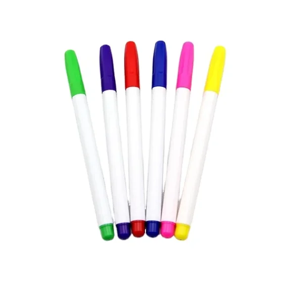 Art supplies including a variety of marker pens.