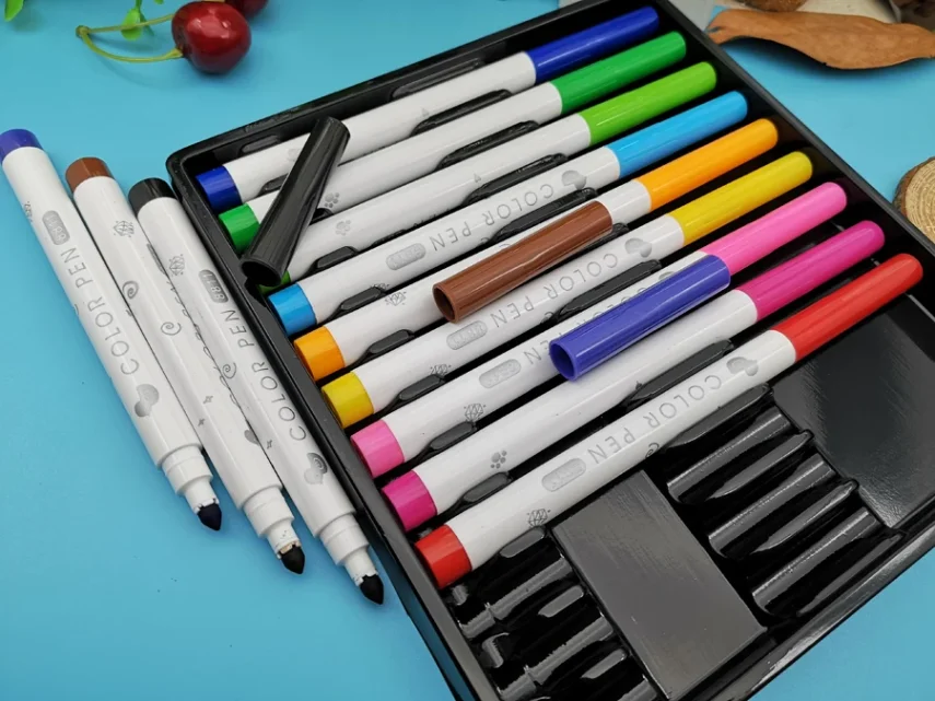 Creative stationery set with markers and other tools