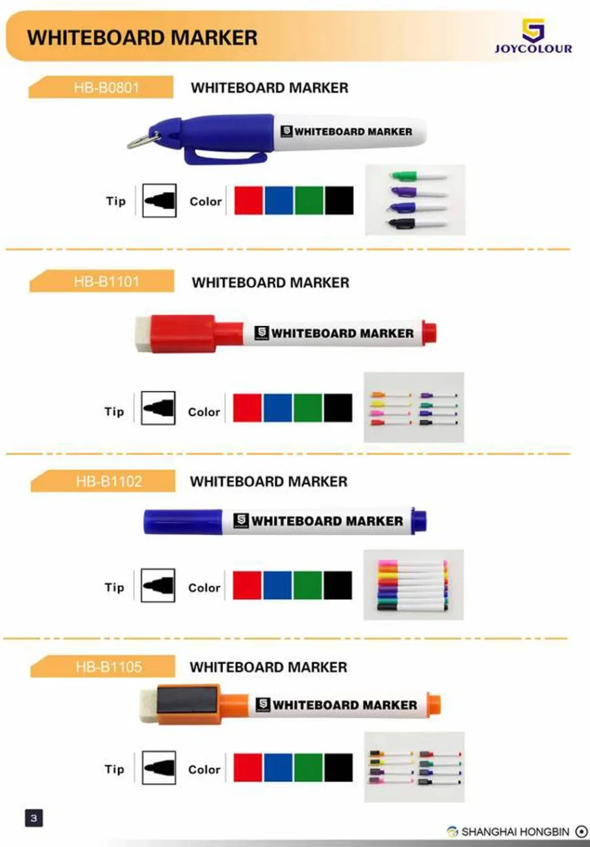 Art supplies including a variety of marker pens