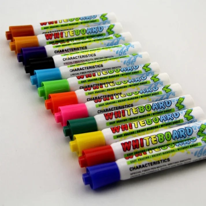 Set of colorful marker pens for artistic use