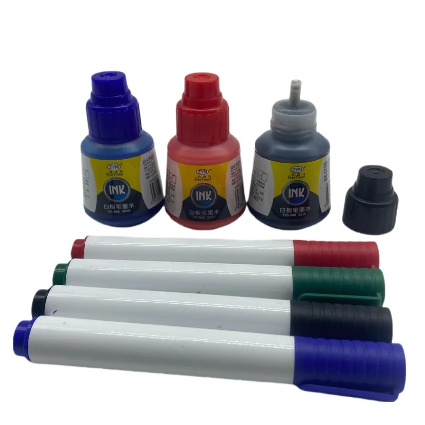 Professional marker pens for detailed work.