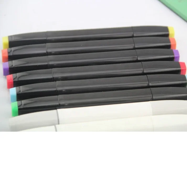 A vibrant collection of colorful markers for art and design.