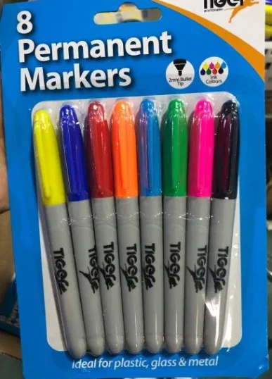 A set of marker pens in assorted colors displayed neatly