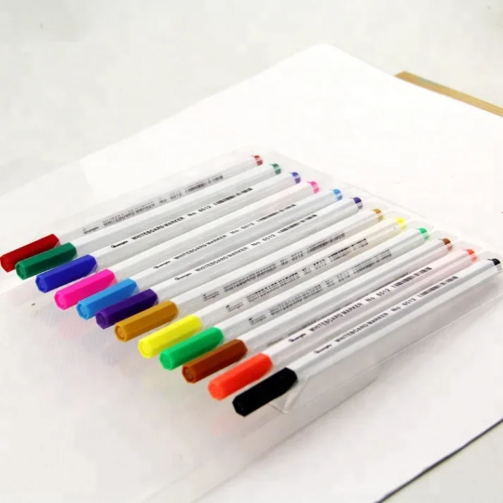 A set of colorful marker pens for artistic and creative use.