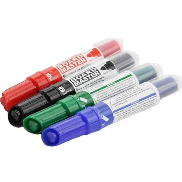 Art supplies including a set of colorful marker pens
