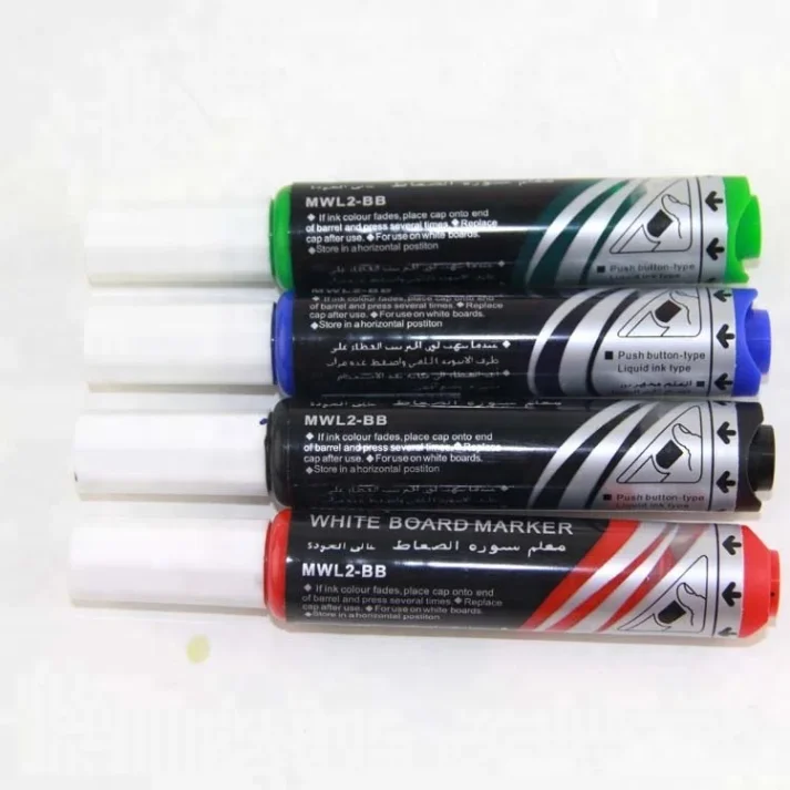 Assorted colored marker pens for artistic and office use
