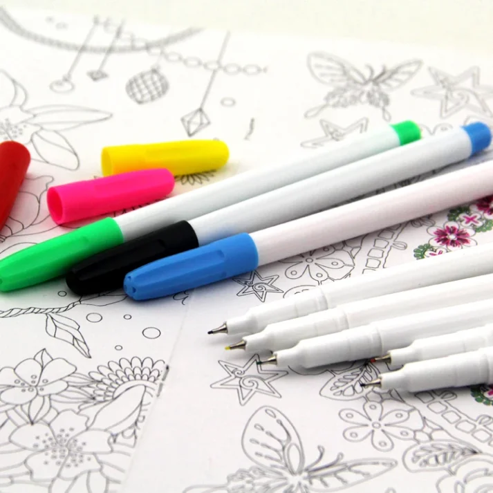 A collection of professional marker pens for artists