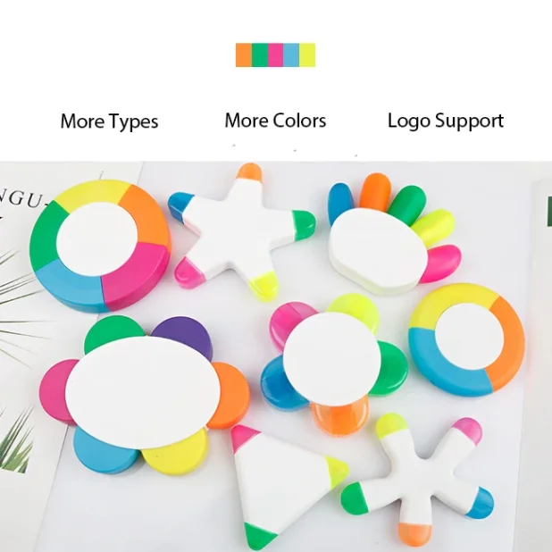 Wholesale Flower Shaped 5-in-1 Highlighter Pen - Factory Direct