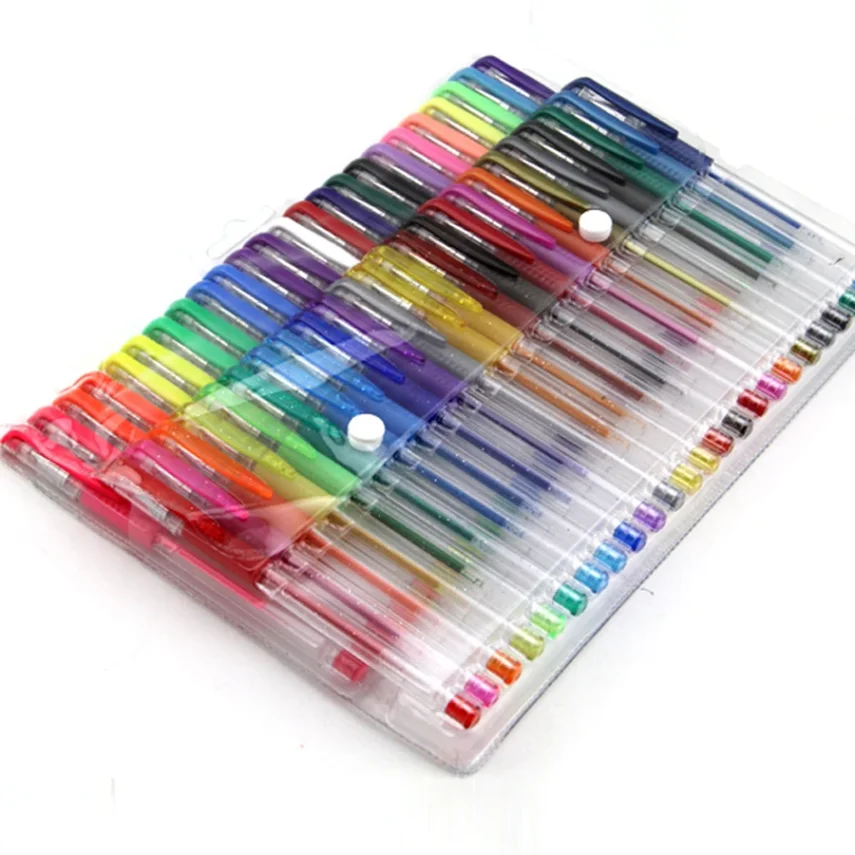 Art supplies including a set of colorful marker pens