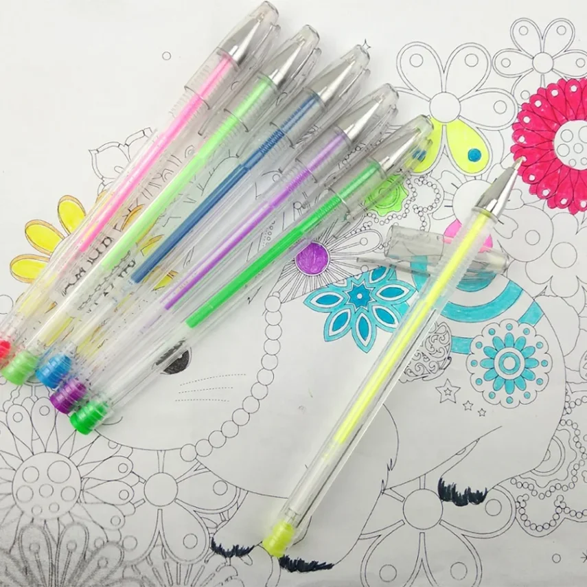 Art supplies including a set of marker pens for sketching.