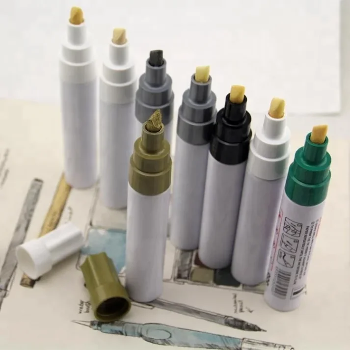 Collection of fine-tip marker pens for detailed work