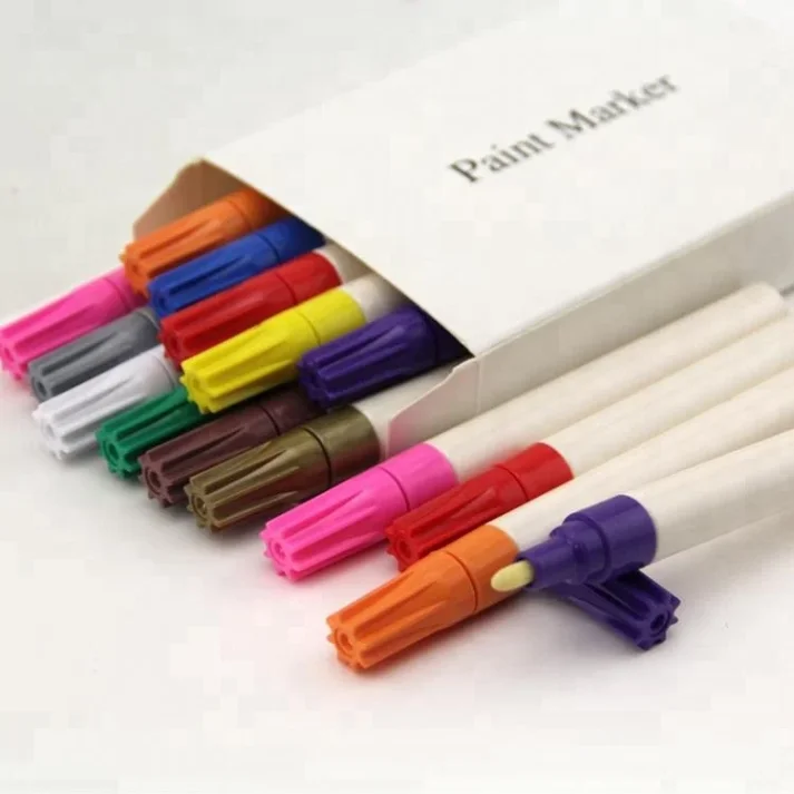 Set of colorful marker pens for art and design.