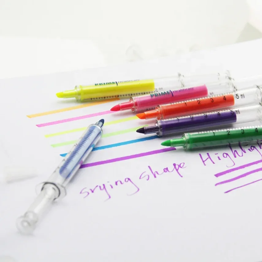 A set of colorful marker pens in a storage case
