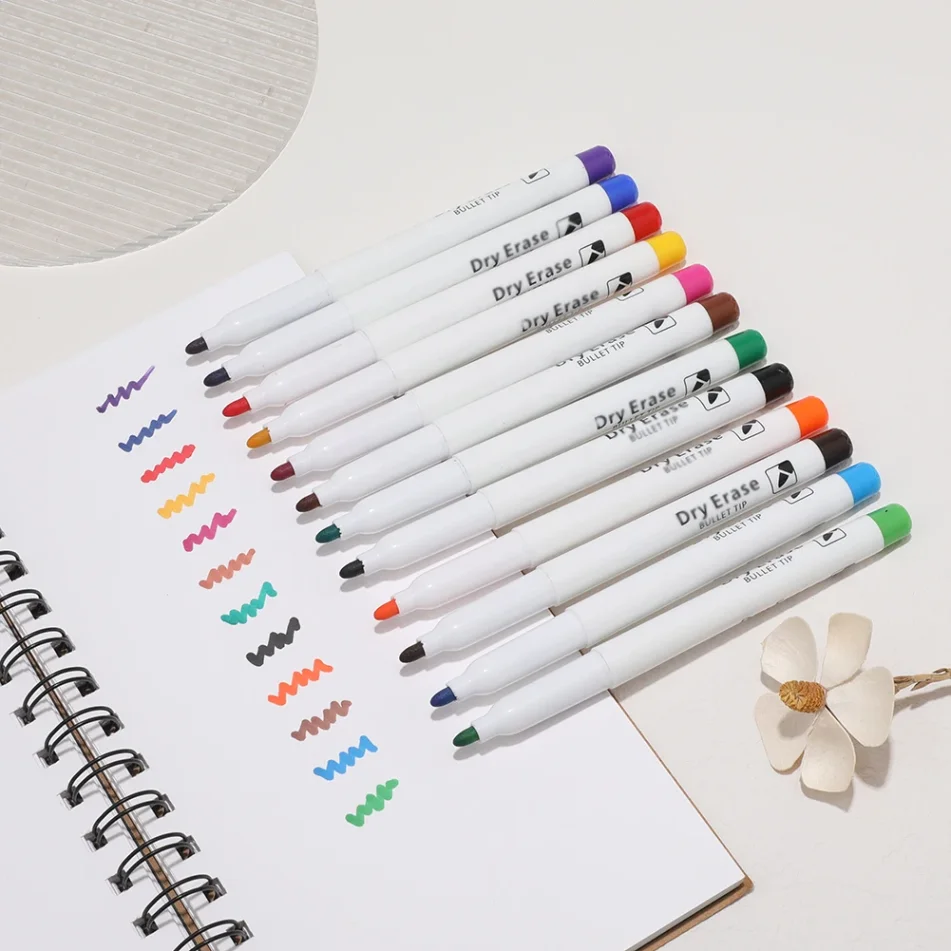 Set of colorful marker pens for creative projects