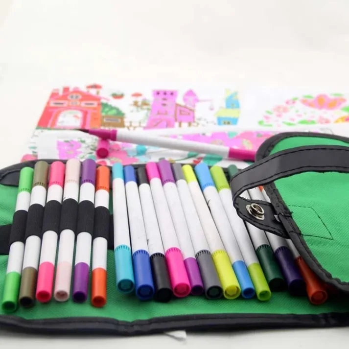 Assortment of marker pens for diverse artistic needs