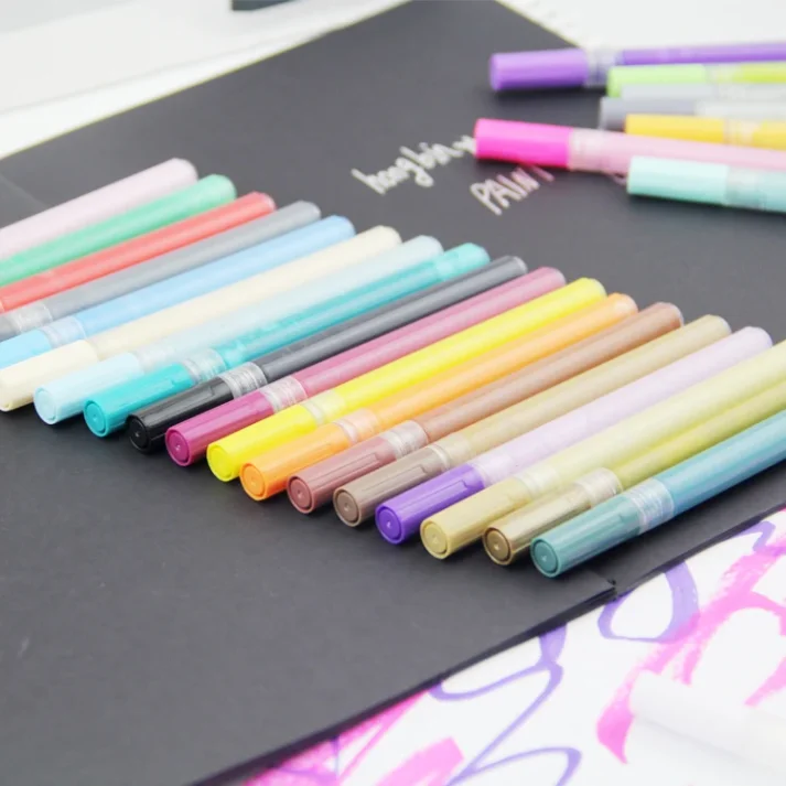 Collection of art markers ideal for sketching and coloring