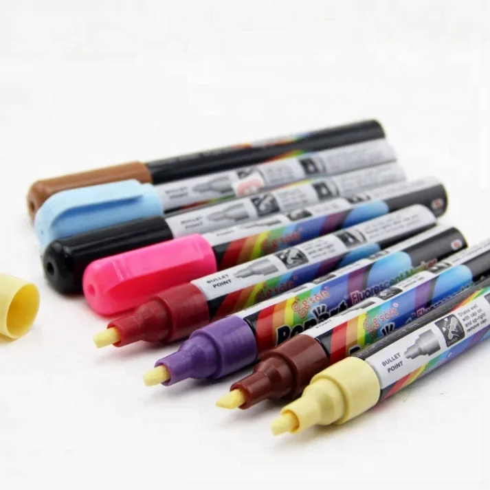 A set of colorful markers for artistic use