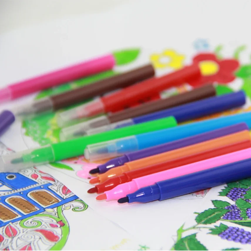 Marker kit as part of art supplies for creators