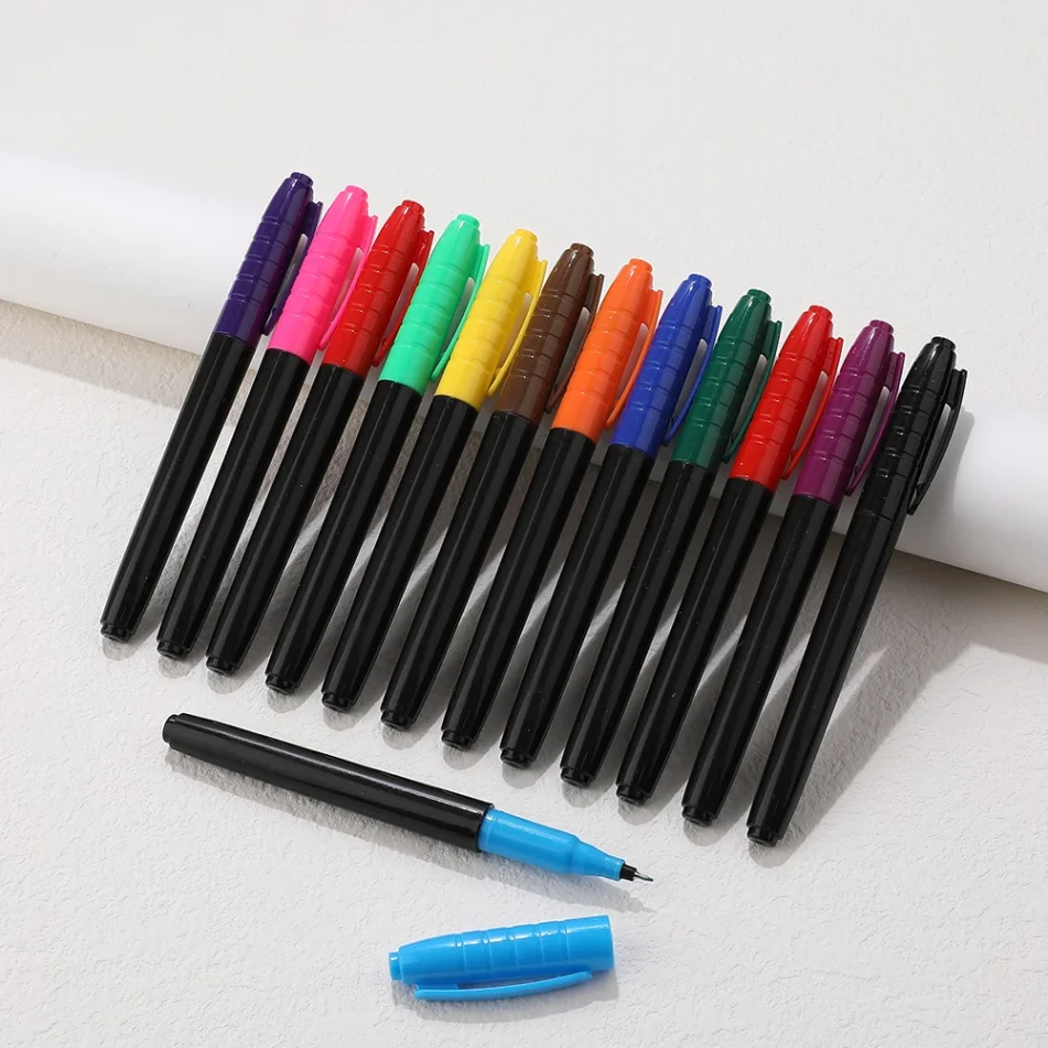 A set of colorful markers for artistic use