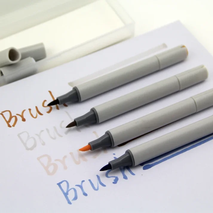 A set of colorful marker pens for artistic and creative use.