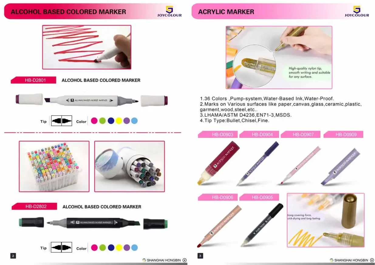 Colorful markers and stationery organized on a desk