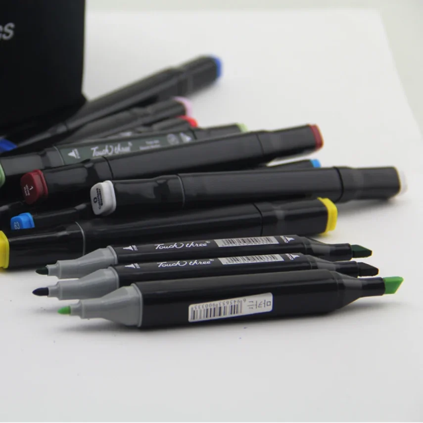 Set of colorful marker pens for creative use.