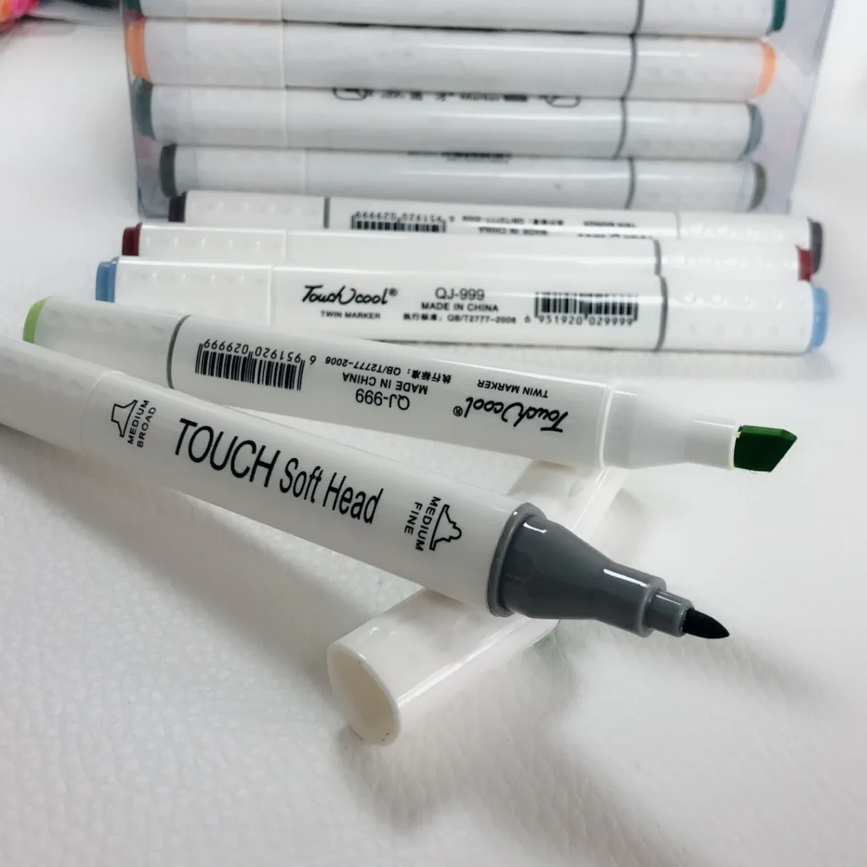 Set of colorful marker pen designs for creative projects.