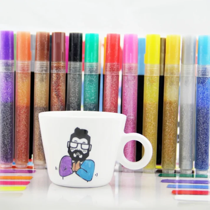 Assortment of design marker pens in various colors
