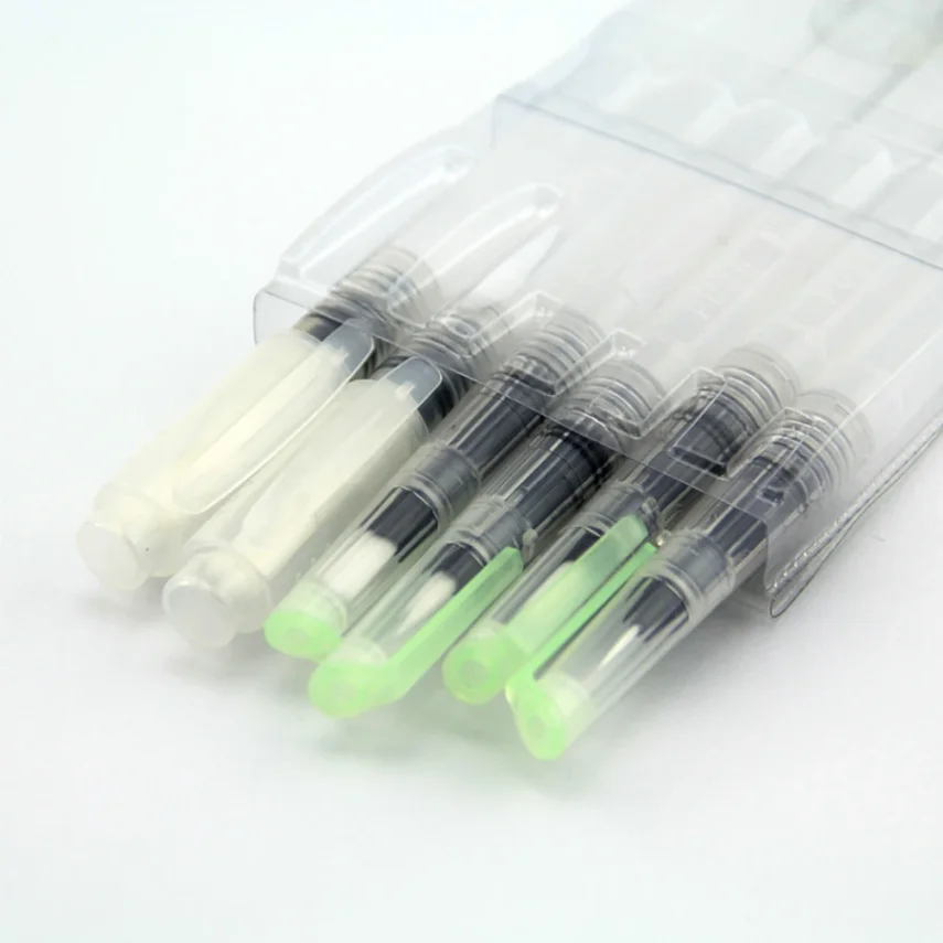 A set of colorful marker pens in a storage case.