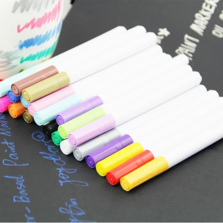 Assorted colorful markers arranged neatly for display.