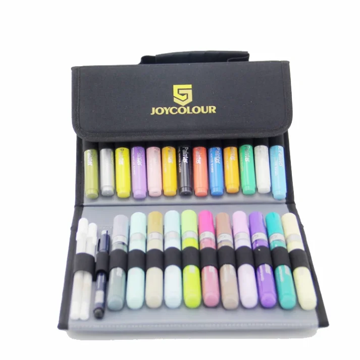 High-quality marker pens and design tools on a white background