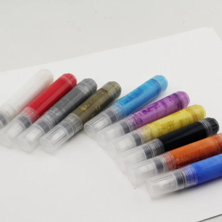 Set of colorful marker pen designs for creative projects.