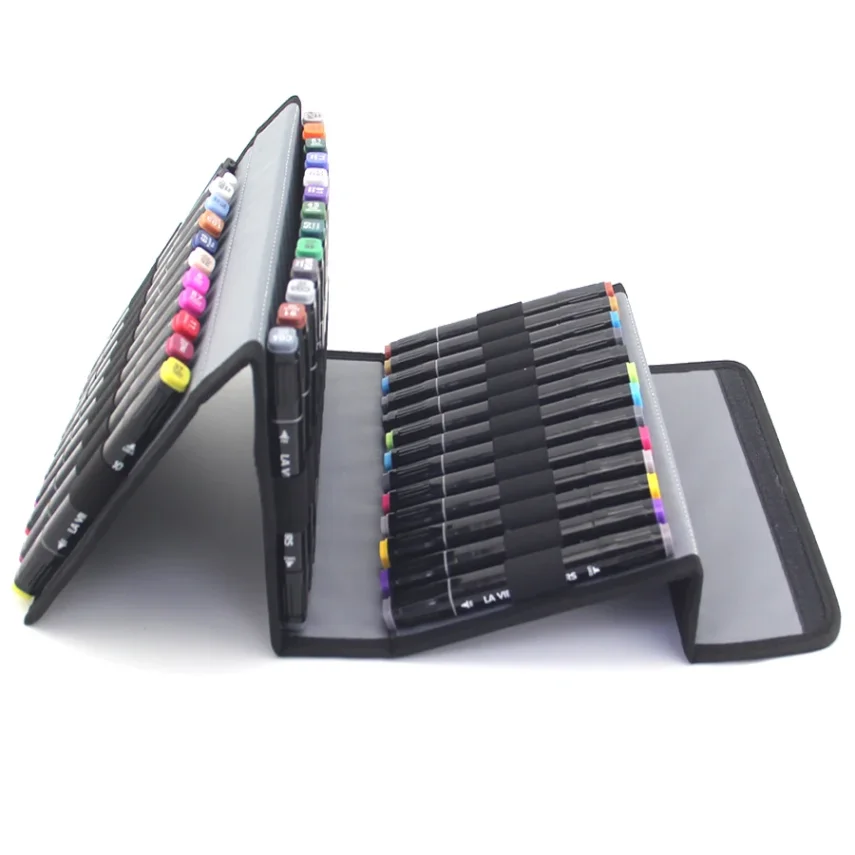 Collection of design markers for graphic and fashion design.