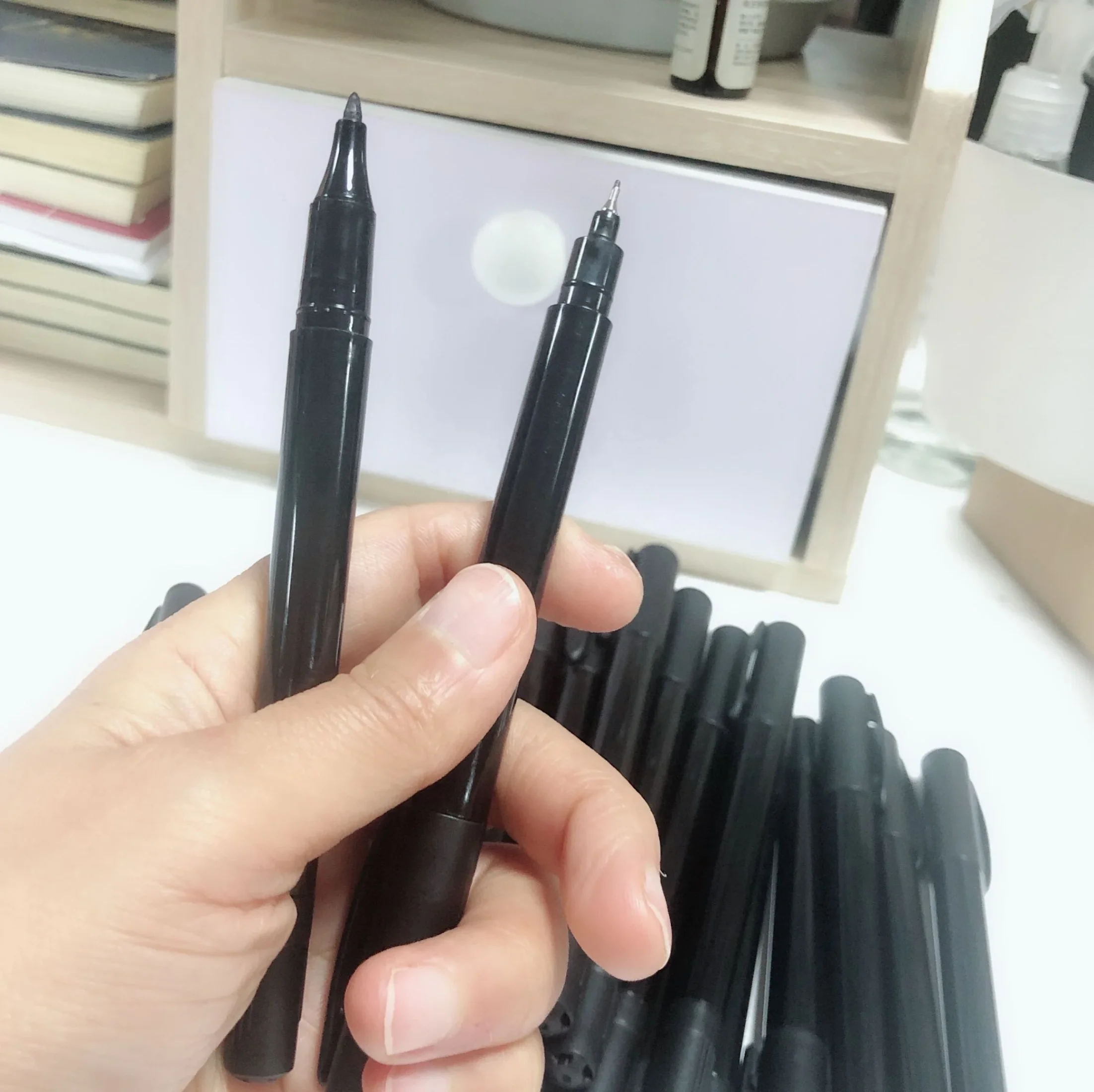 A set of colorful marker pens for artistic and office use