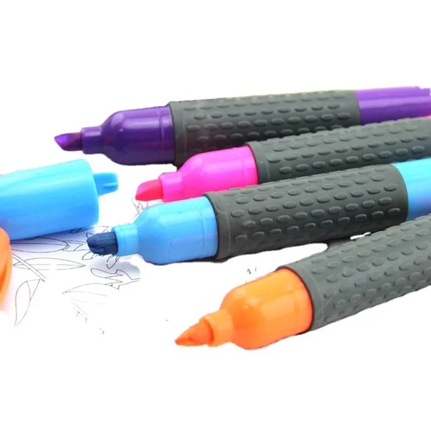 Set of colorful marker pens for design and art.