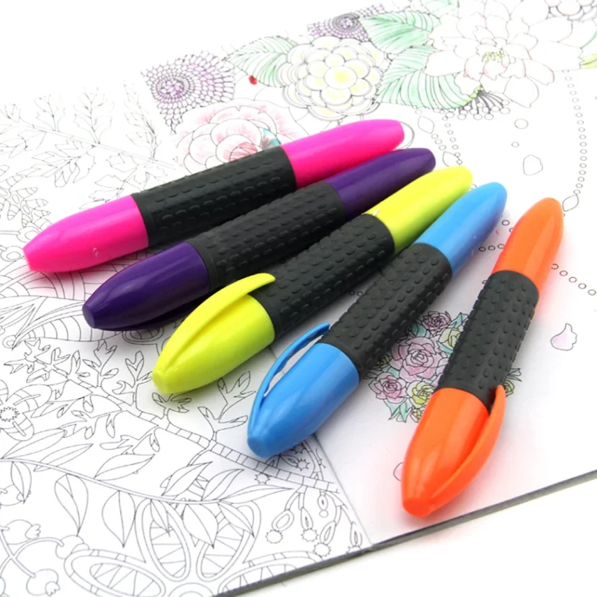 Collection of art markers in assorted colors.