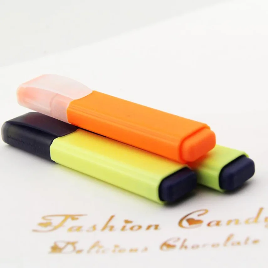 A set of marker pens in a case