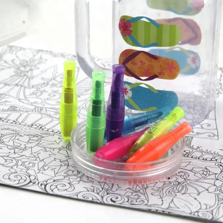 Assorted highlighter markers for highlighting important text.
