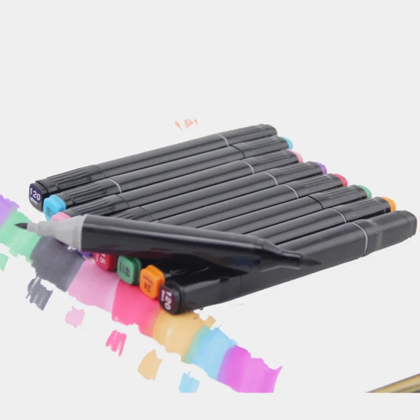 Set of colorful marker pen designs for creative projects