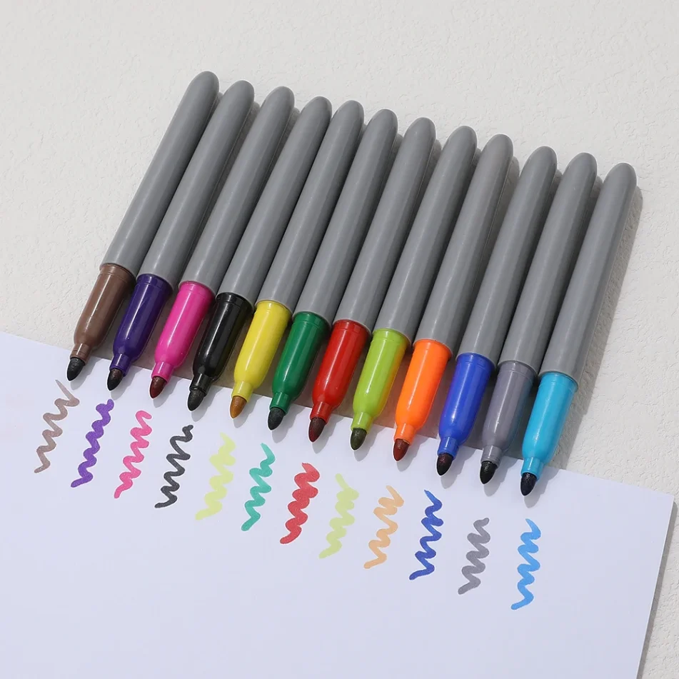 Collection of art markers ideal for sketching and drawing