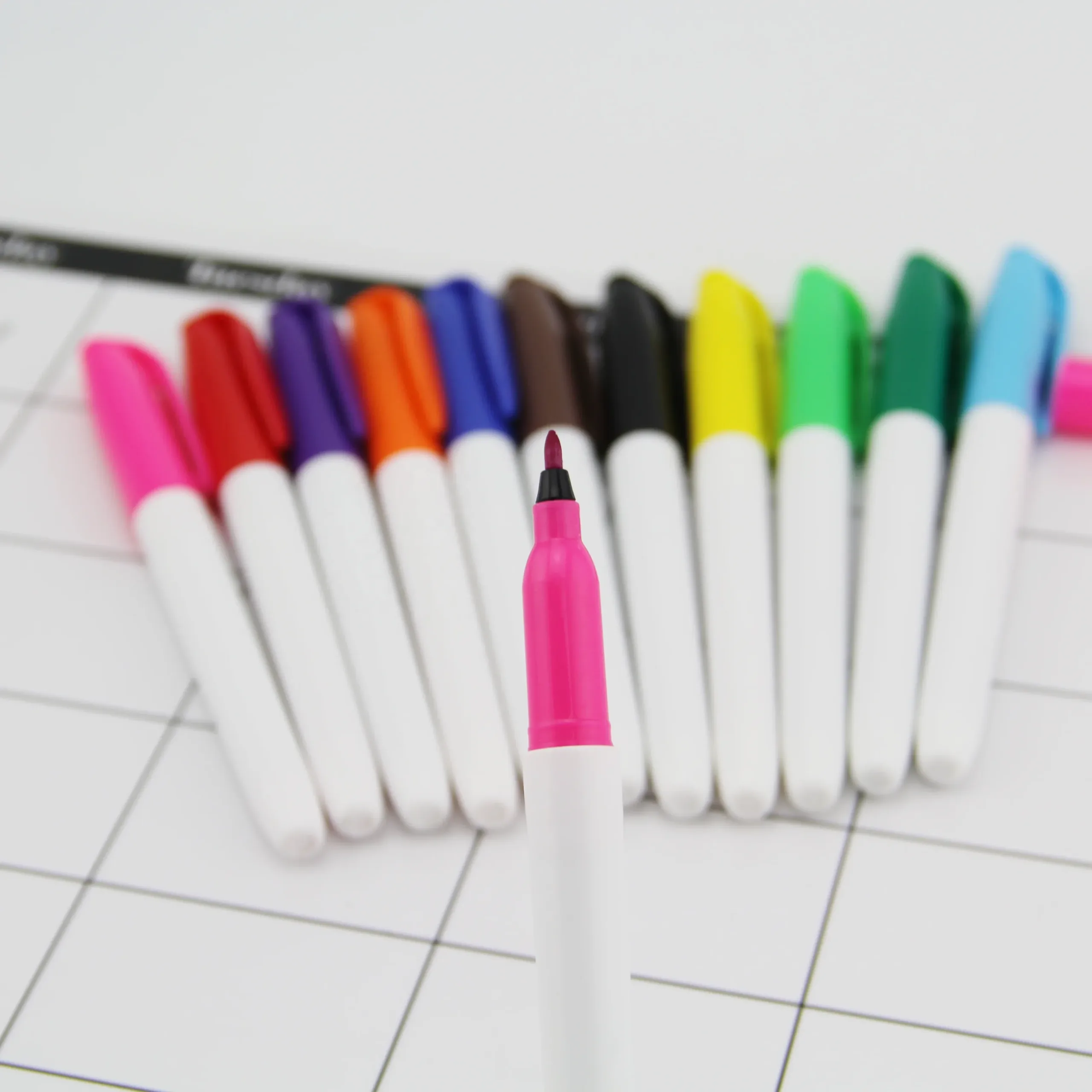 High-quality display of marker products with vibrant colors and details.