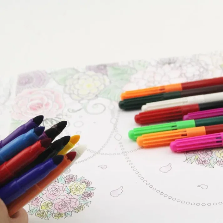 Assorted marker colors arranged neatly, showcasing a wide range of options.