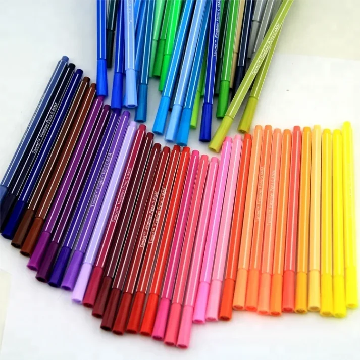 A set of marker pens with a carrying case.