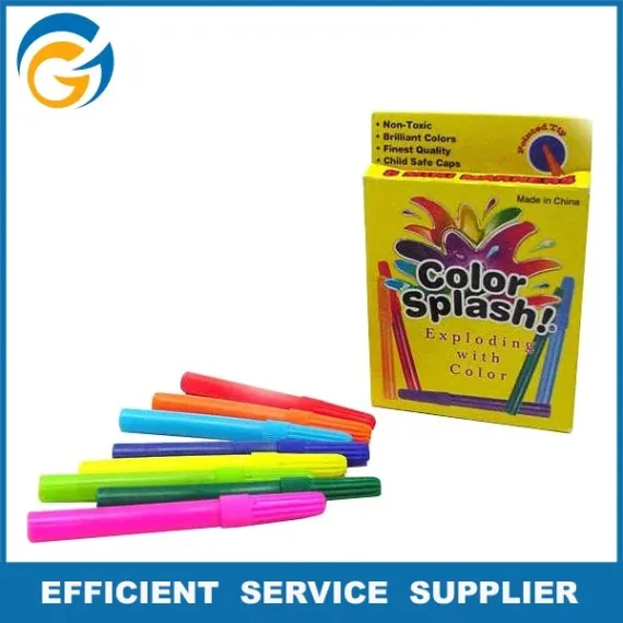 A set of marker pens with a carrying case.