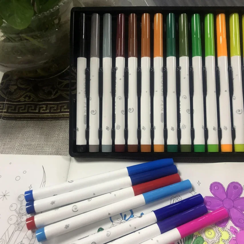 A set of colorful marker pens for creative projects