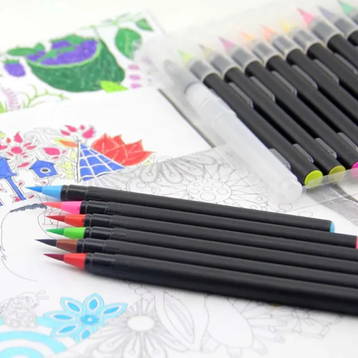 Set of colorful marker pens for design and artwork.