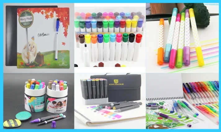 Assorted design markers for professional artistry.
