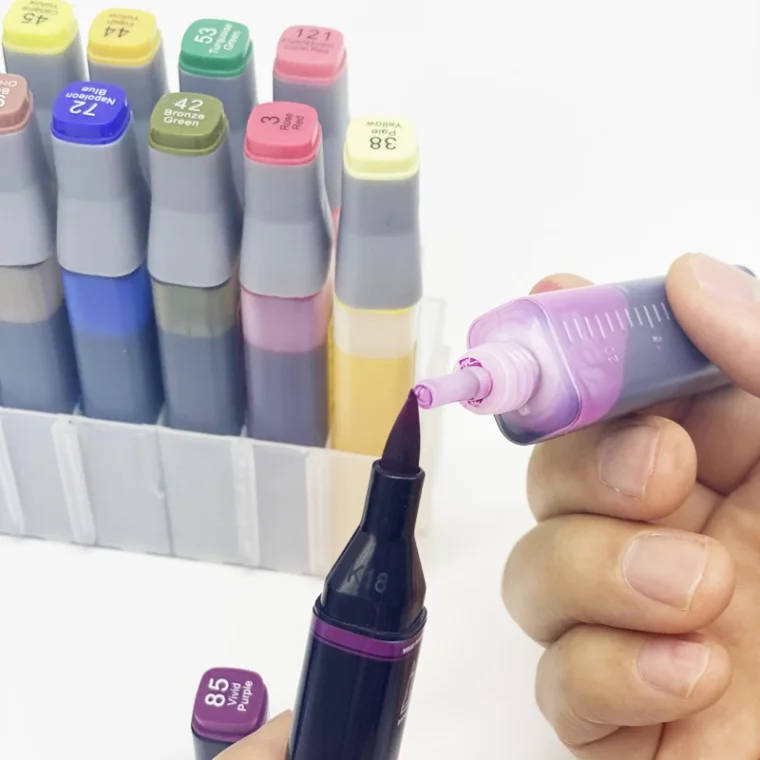 Set of colorful marker pens for creative use.