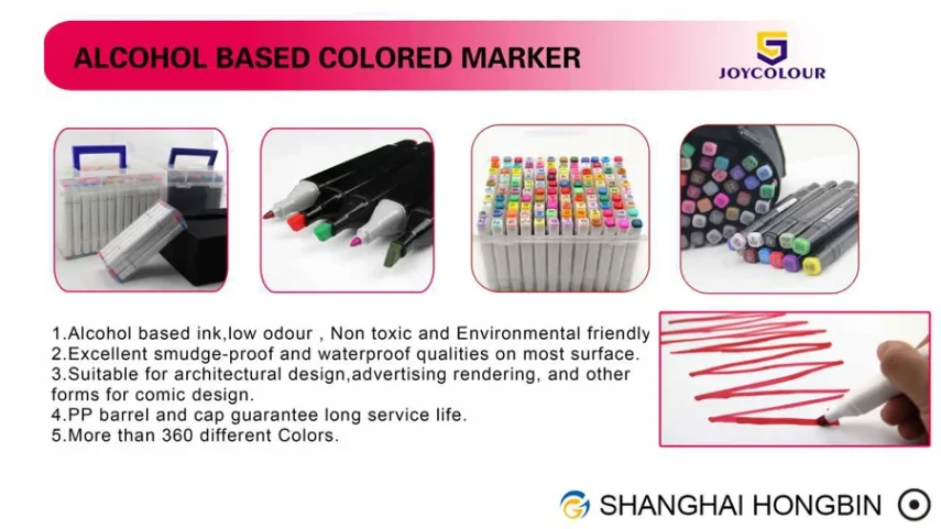 A variety of marker pens in different colors.