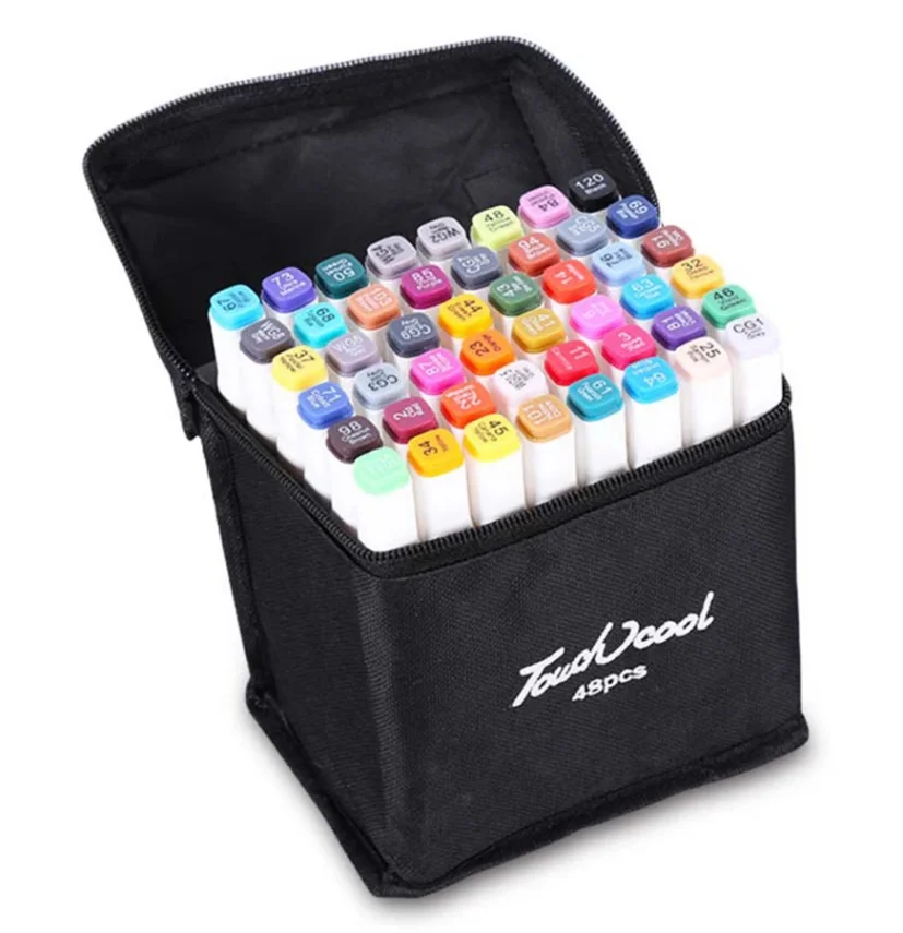 A set of colorful markers for artistic and creative use.
